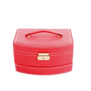 China Portable Two Layer Jewelry Box Organizer With Lock Multifunction Jewellery Storage Box factory