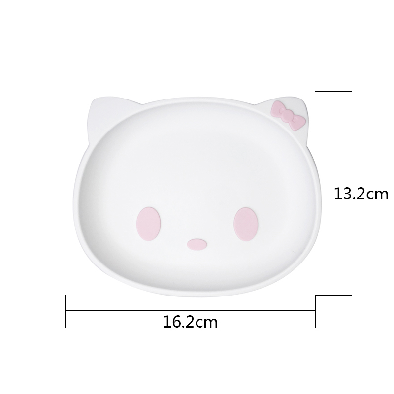 Customized Sizes Cartoon Kitten Shape Baby Silicone Feeding Set Bpa Free