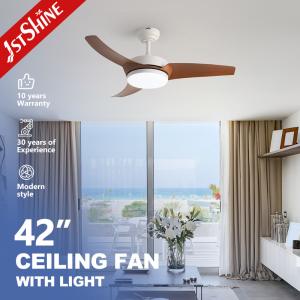 China 3-Color LED Light 42-Inch Ceiling Fan with Plastic and Wood-Grain Blades 6 Speeds to Choose factory