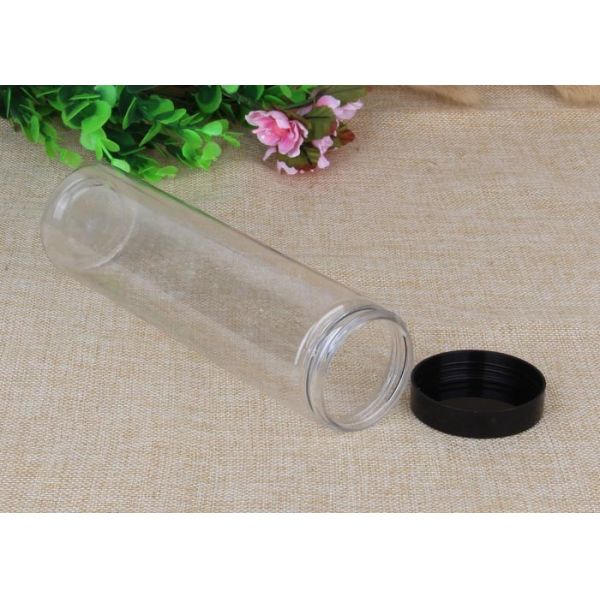 Tiny Size Candy / Noodle Packaging Clear Pet Jars Diameter 84 mm * Height 121mm