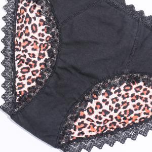 China Cotton Leak Proof Period Underwear Leopard S-4XL Plus Size Menstrual Panties factory