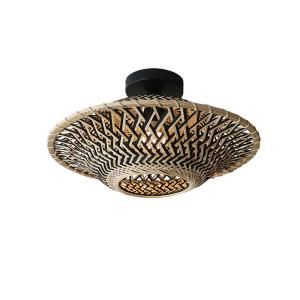 China Round Bamboo Pendant Lamp , Woven Ceiling Light For Indoor Lighting factory