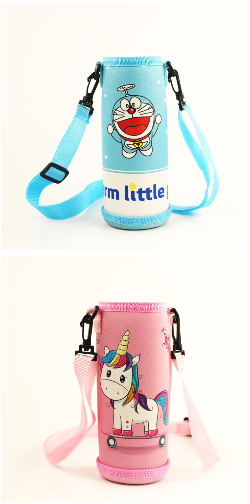 Embroidery Round H18cm Water Bottle Sleeve For Children