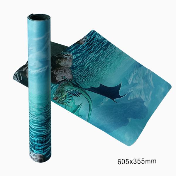 China Soft Rubber Playmat Custom Printed 605x355mm Art Play Mat SGS factory