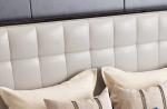Custom Hotel Bedroom Furniture Leather Solid Wood Bed Frame For Hotel Villa Home