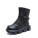 S309 Manufacturers Leather Handmade Short Boots Thickened Woolen Cotton Shoes