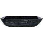 Rectangular Tempered Glass Sink Vessel Bathroom CNC Engraving Hot Melt