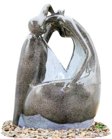 Fiberglass Resin Garden Fountains Beautiful Lady Marble Color for Garden