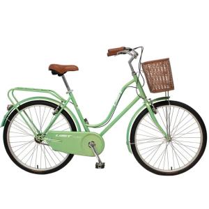 China 24/26 Inch Adult Vintage Ladies Bike With Basket Single Speed Classic Bicycle For Woman factory