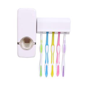 China Automatic Bathroom Wall Mounted Toothpaste Dispenser With Five Toothbrush Holder factory