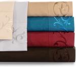 Ready to Ship Luxury Scroll Flowers Embroidery Bed Sheet in Soft Brushed