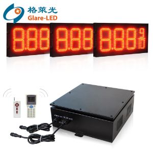 High Brightness 8"-32" Digit Height LED Gas Price Sign with 5000-8000cd/m2 and 2