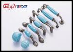 Blue Heart Ceramic Drawer Pulls Colorful Porcelain Furniture Handles Anti Brass