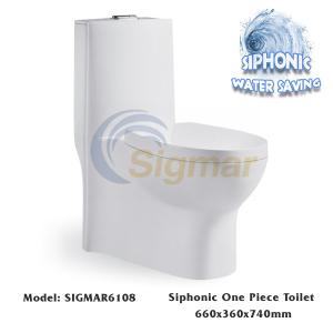 China SIGMAR6108 Bathroom Commode One Piece Toilet Siphonic Toilet Bowl factory