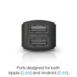 Anker USB 4.8A2.4W Dual Port Car Charger Simultaneous full-speed charging Black