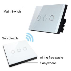 China Glomarket Tuya Wifi 1/2/3 Gang Multi Way Smart Wall Glass Panel Touch Electrical Wireless Switch For Home Automation factory