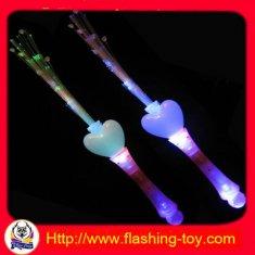 3 Led Flashing heart shape fiber stick, PS Flashing Light Stick HL-B1112