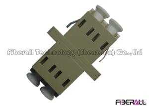 China Two Ports Fiber Optic Connector Adapters , LC To LC Fiber Coupler With Slots factory