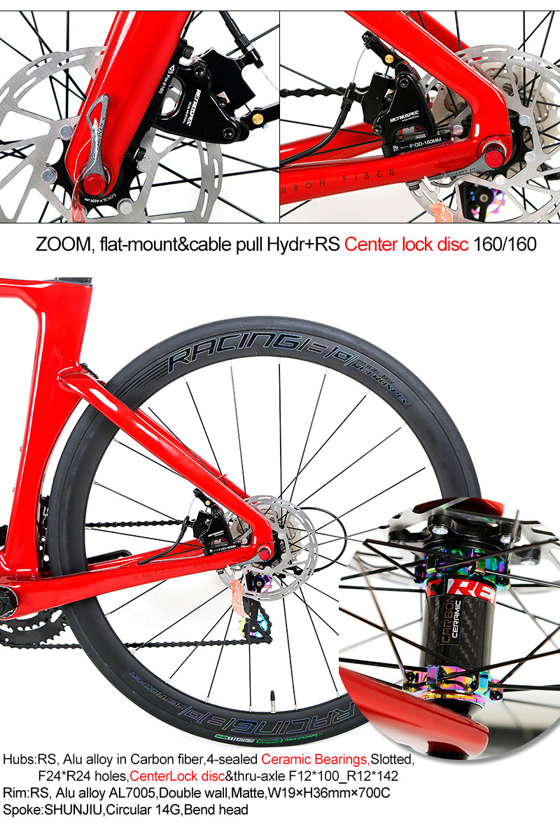 T900 High modulus Carbon fiber Road Bike With 50C Carbon Wheelset