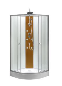 China Circle Quadrant Shower Cabin with white acrylic tray and roof factory