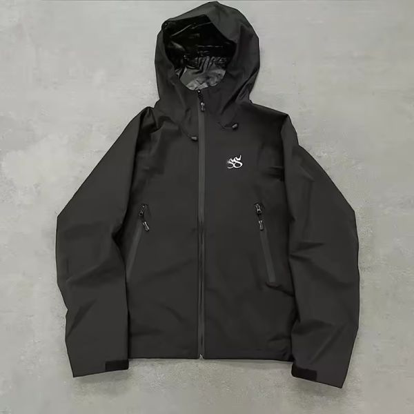 Custom Polyester Zip up Hooded Jacket Nylon Waterproof Fashion Jacket for Zip Pocket High Quality Embroidery logo Jacket for Men