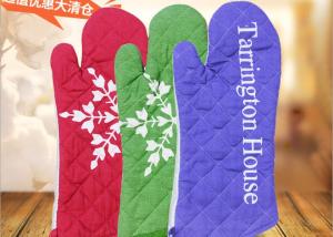 China Custom Printed Oven Mitts Heat Resistant Extra Long Size Soft Feel factory