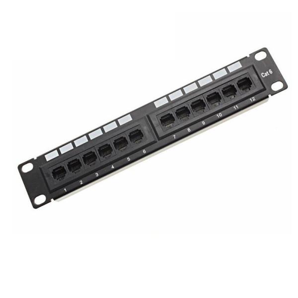 12 Port Cat 6 UTP Patch Panel for Network Server Rack Cabinet Compact and Space