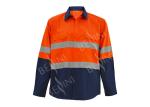 Contrast Colors Hi Vis Waterproof Workwear , Comfortable Safety Work Shirts
