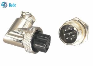 China Silver Plated 7 Pins gx16 90 Degree aviator connector Male And Female Sets factory