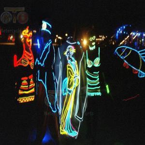 China colorful flexible electroluminescent el wire with 1.4mm, 2.3mm,3.2mm,4.0mm,5.0mm sizes factory