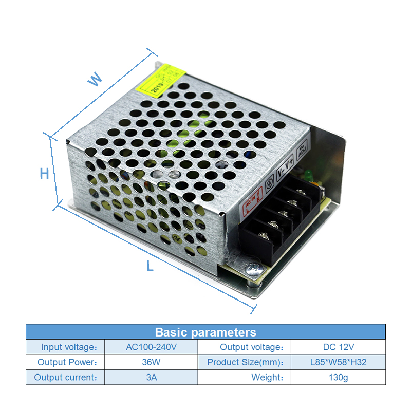 DC 12V 36W 3A Switch Power Supply For LED Lighting Voltage Regulator Drive Power