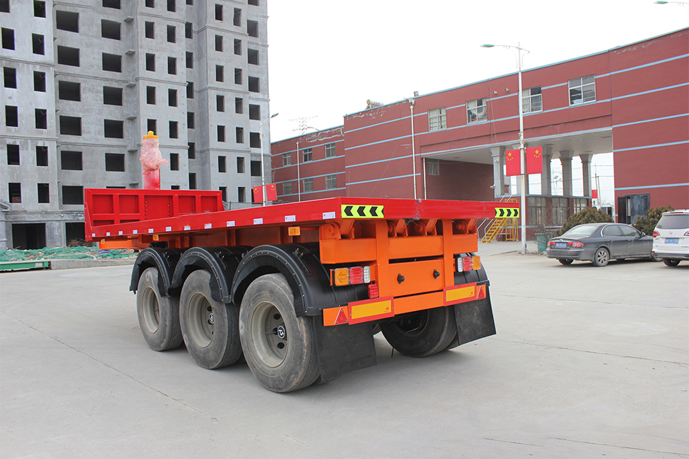 12r22.5 Tri-axle Rear Self Unloading 20ft Tipping 40ft Container Flatbed Dump Trailer