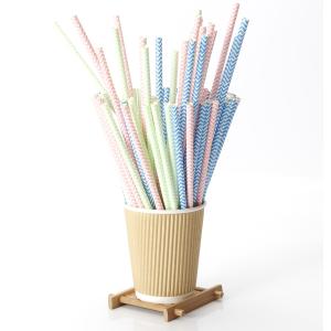China Eco Friendly Biodegradable Striped Paper Straws Disposable Paper Drinking Straws on sale