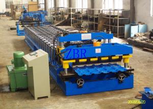 China Galvanized Step Glazed Tile Roll Forming Machine Electric Motor 0.40-0.70 mm Sheet Thickness factory