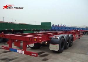 China Startrailer Red Color Gooseneck Skeletal Container Trailer For Truck , Long Life factory