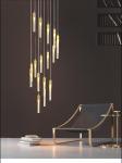 LED Patch Bulb Modern Long Crystal Rod Pendant Lamp For Luxurious Design In