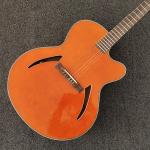 6 strings Guitar in Orange Color,Red Back and Side,Side Pickup,Hollow Body