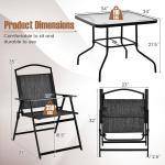 Mail Packing Square Dining Table and Teslin Chair Set for Outdoor Garden Cafe