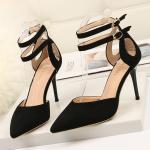 ZM024 New 2020 Summer Ladies High Heel Sandals Double Strap Sexy Cat Heel Women