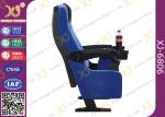 Blue Fabric Folding VIP Cinema Seating , Plastic Theater Seats
