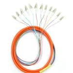 Ribbon Fan Out Type Fiber Optic Pigtail G655 12 Core 1260-1650nm Wavelength