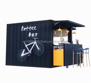 China Customized Color 10ft 20ft Prefabricated Steel Home Tiny City Shop Container Mini Bar Store Ice Cream Summer City Curbside Drinks Beverages factory