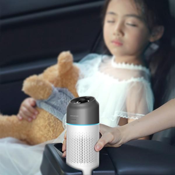 Household Car HEPA Air Purifier With 3 Stage Filtration System And Remote