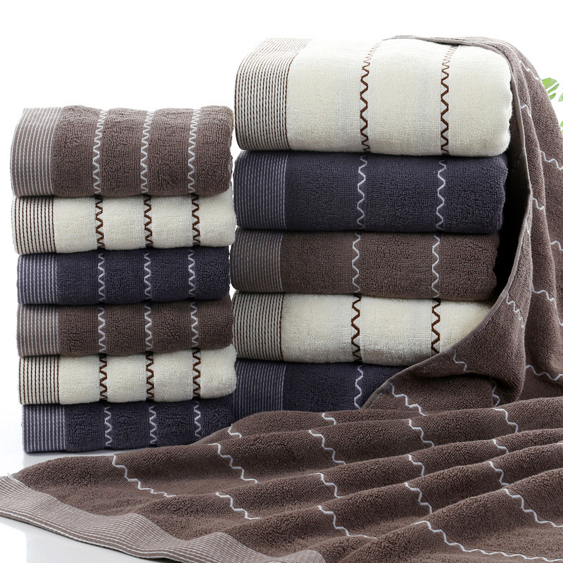 Pure Combed Cotton Water Bath Hand Face Towels in 30*30cm 35*75cm and 70*140cm Sizes