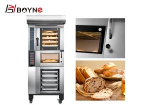 China 380V Four Trays Bakery Deck Oven With Cabinet Digital Temperature Control factory