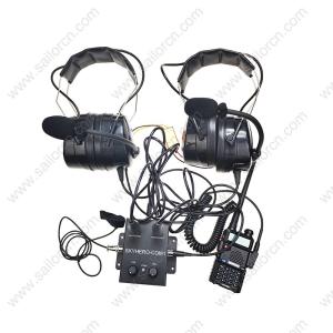 China Two set HS-01-S6 headset with intercom Paratrike intercom systercom for autogyro /Open Cockpits /Powered parashoot/ATV factory