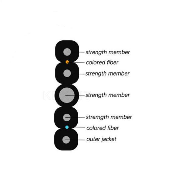 KEXINT GJYXBCH Fiber Optic Drop Cable Outdoor 5 Steel Wire 2 Core Butterfly