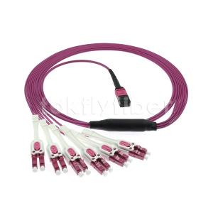 China 12F MPO To 6 LC Duplex Uniboot Fiber Optic Trunk Cable MM OM4 For Network Cabling factory