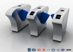 Stainless Steel Flap Barrier Gate Half Height Turnstiles Acrylic Blue Flap