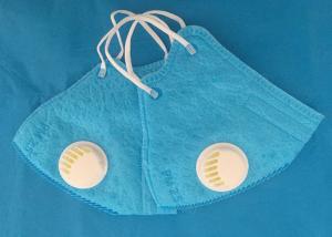 China Blue Earloop N95 Disposable Face Mask With Valve 99% BFE Filtration factory
